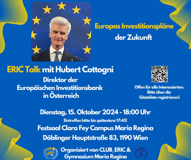 Einladung zum ERIC Talk mit Hubert Cottogni